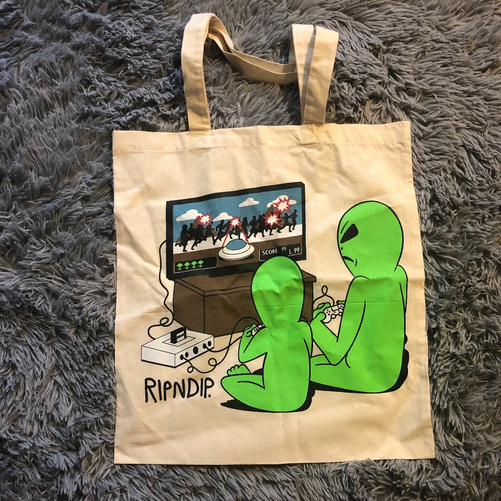 Limited Ed. Brand New RipNDip Alien Canvas Bag